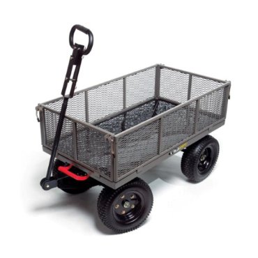 Gorilla Carts GORMP-12 Steel Dump Cart with Removable Sides and 2-In-1 Convertible Handle