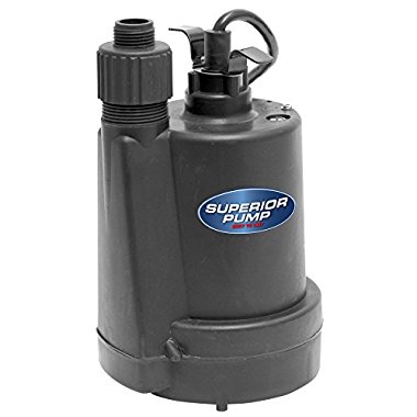 Superior Pump 91250 1/4 HP Thermoplastic Submersible Utility Pump