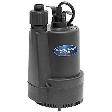 Superior Pump 91330 1/3 HP Thermoplastic Submersible Utility Pump