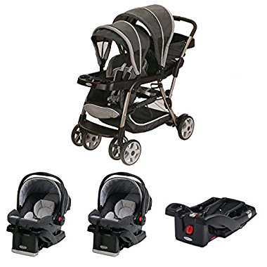 Graco Ready2Grow Dual Stroller with 2 Car Seats and a Base Travel System