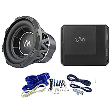 VM Audio ECW100 Encore Comp Sub + ECD1500.1 Class D Car Amplifier + Wiring Kit