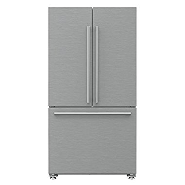 Blomberg BRFD2230SS 22.3 cu.ft. Counter Depth French Door Refrigerator with Ice Maker and Water Dispenser, Stainless Steel