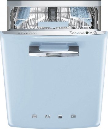 Smeg STFABUPB 24" 50s Retro Style Series Pre-Finished Dishwasher with 13 Place Settings Full 10 Wash Cycles Stainless Steel Tub and Enameled Steel Baskets in Pastel